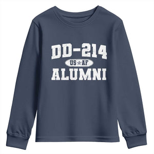 DD-214 US Air Force Alumni Youth Sweatshirt US Military Veteran Retired TS10 Navy Print Your Wear
