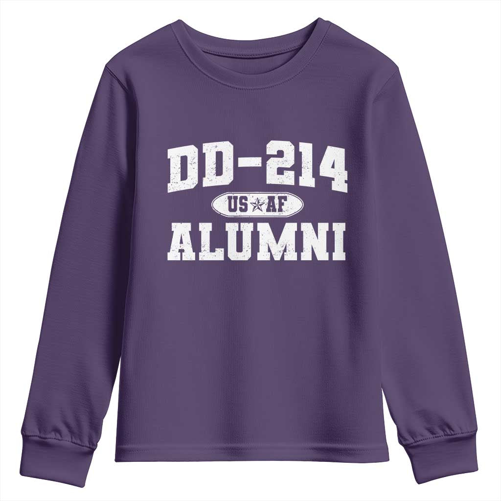 DD-214 US Air Force Alumni Youth Sweatshirt US Military Veteran Retired TS10 Purple Print Your Wear