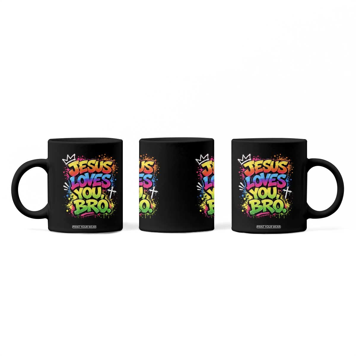 Jesus Loves You Bro Christian Believer Faith Coffee Mug Dripping Graffiti Rap God Religious Graphic
