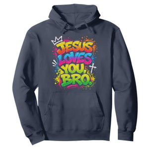Jesus Loves You Bro Christian Believer Faith Hoodie Dripping Graffiti Rap God Religious Graphic
