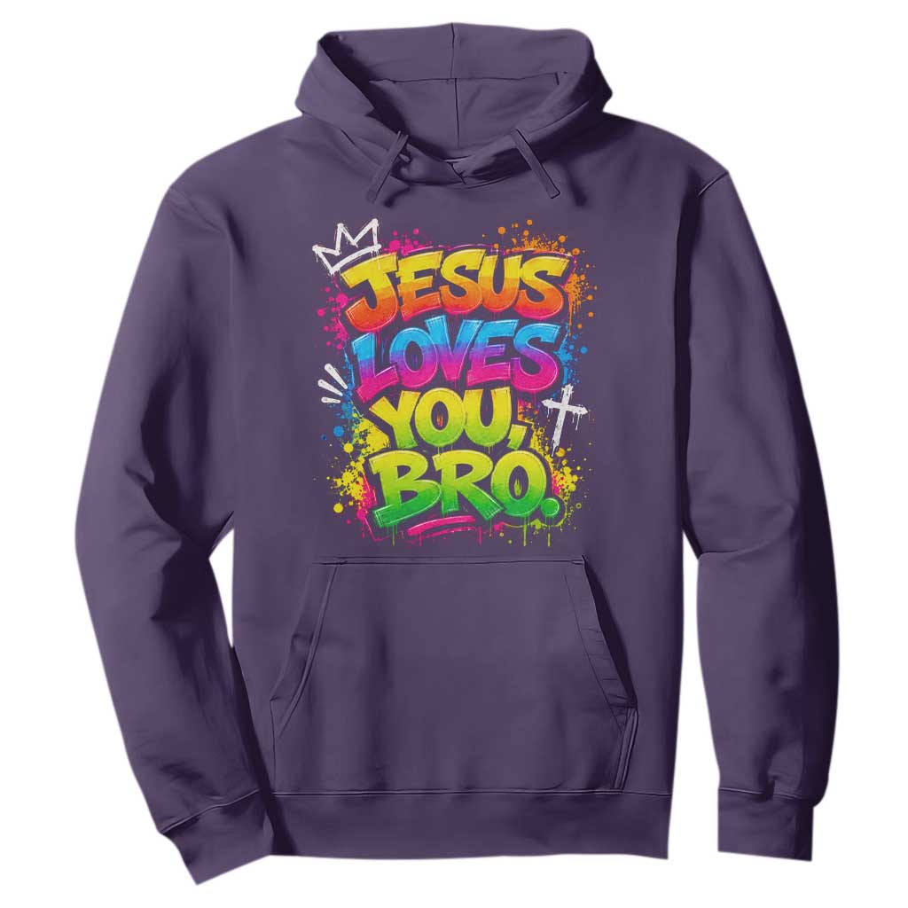 Jesus Loves You Bro Christian Believer Faith Hoodie Dripping Graffiti Rap God Religious Graphic