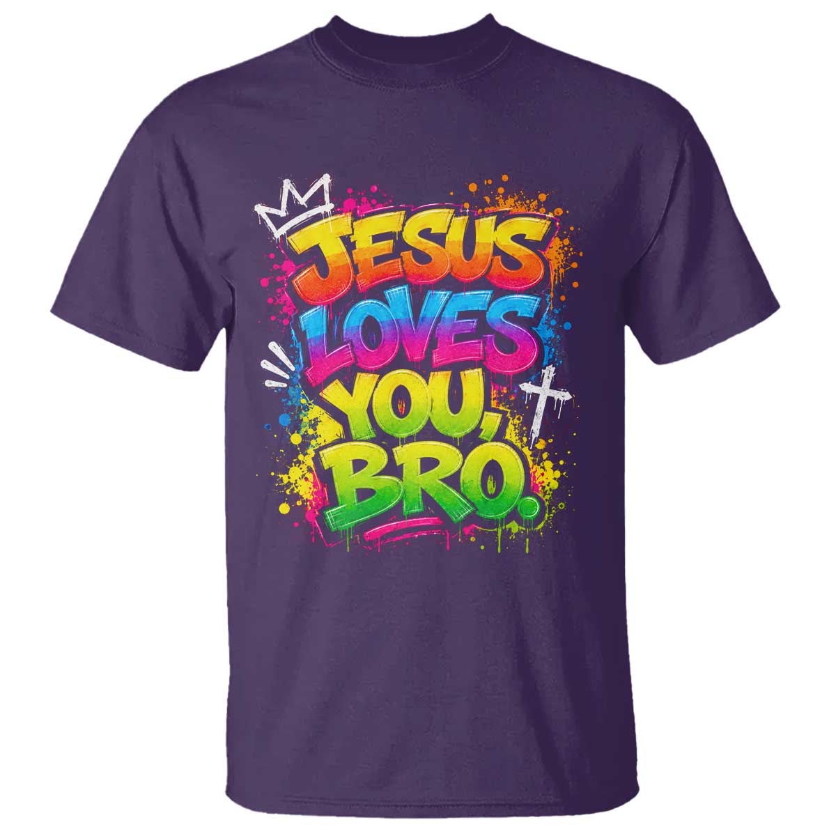 Jesus Loves You Bro Christian Believer Faith T Shirt Dripping Graffiti Rap God Religious Graphic