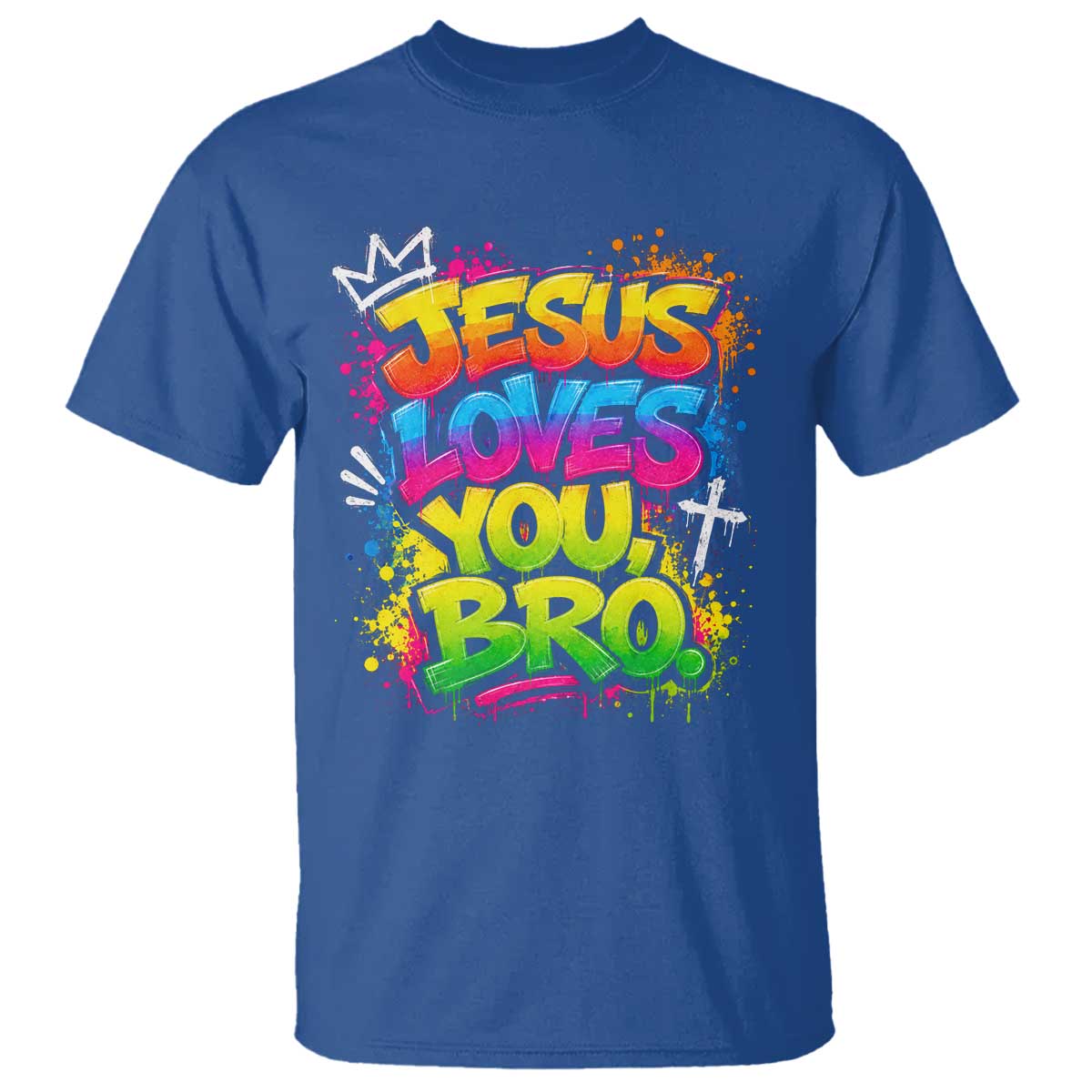 Jesus Loves You Bro Christian Believer Faith T Shirt Dripping Graffiti Rap God Religious Graphic