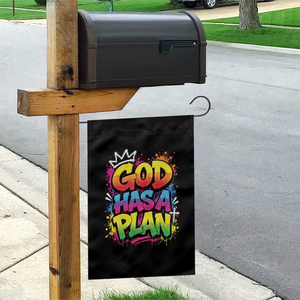 God Has A Plan Garden Flag Graffiti Rap Christian Faith Graphic