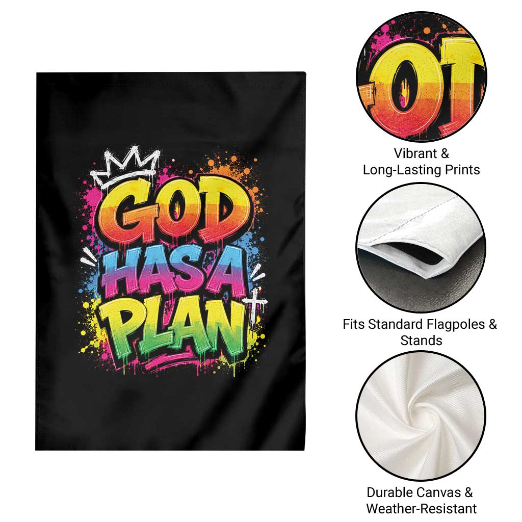 God Has A Plan Garden Flag Graffiti Rap Christian Faith Graphic