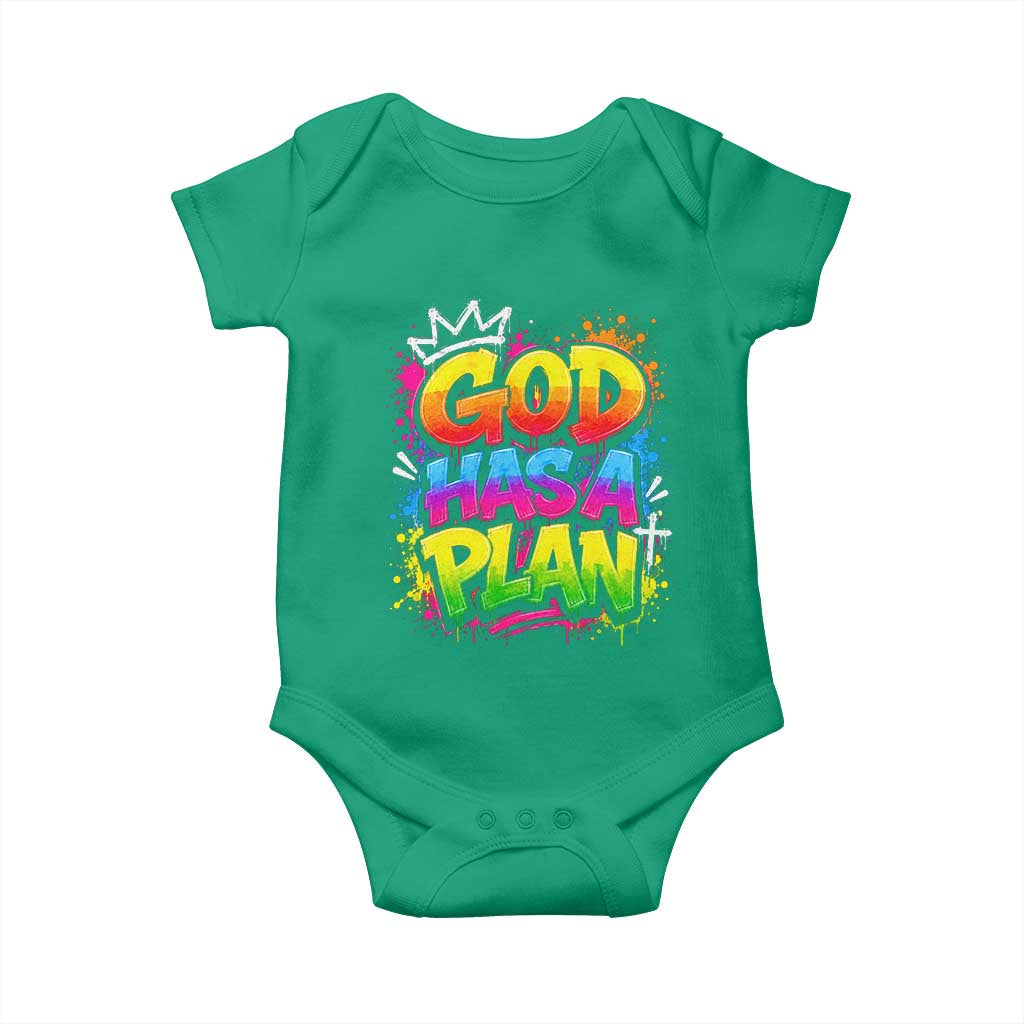 God Has A Plan Baby Onesie Graffiti Rap Christian Faith Graphic