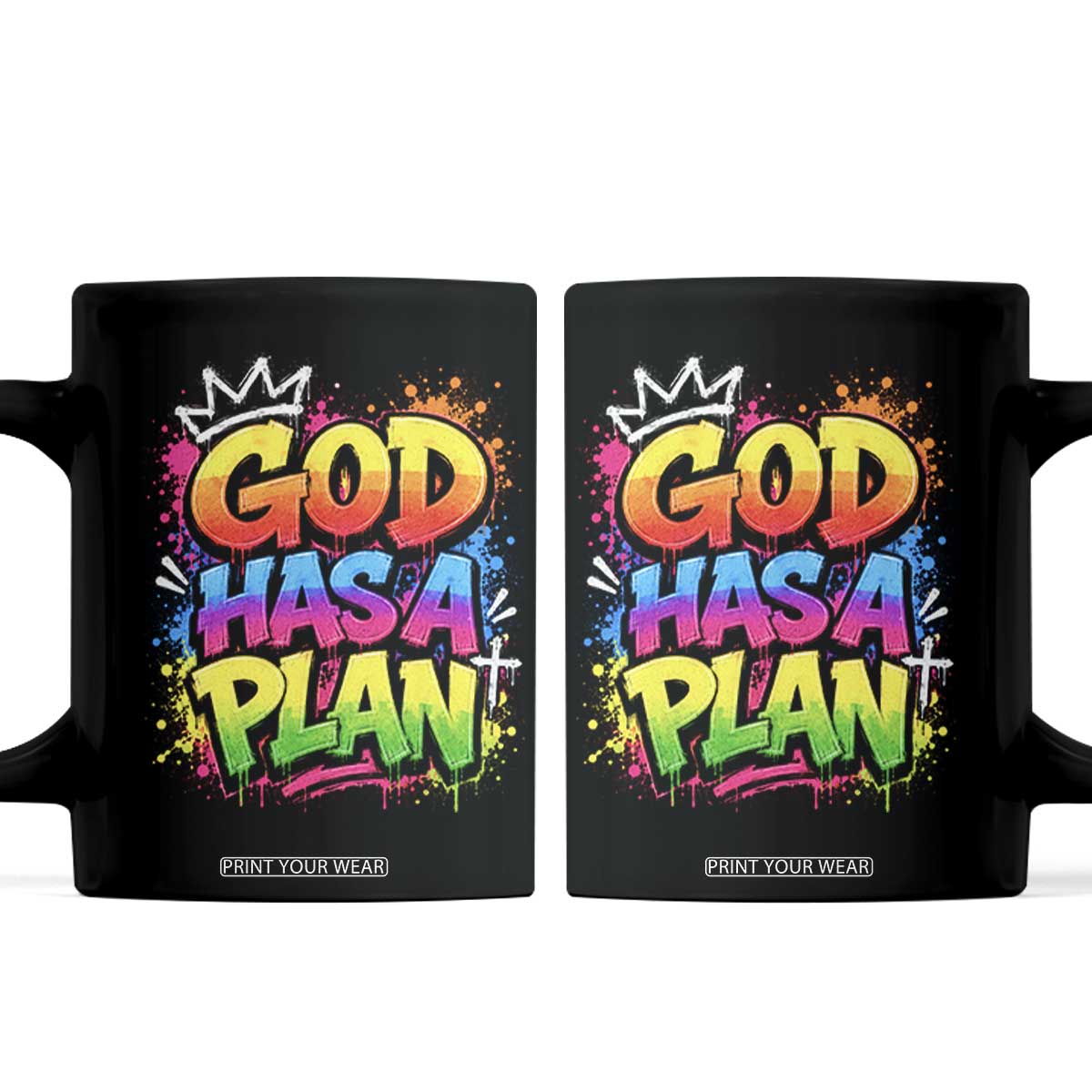 God Has A Plan Coffee Mug Graffiti Rap Christian Faith Graphic