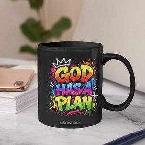 God Has A Plan Coffee Mug Graffiti Rap Christian Faith Graphic