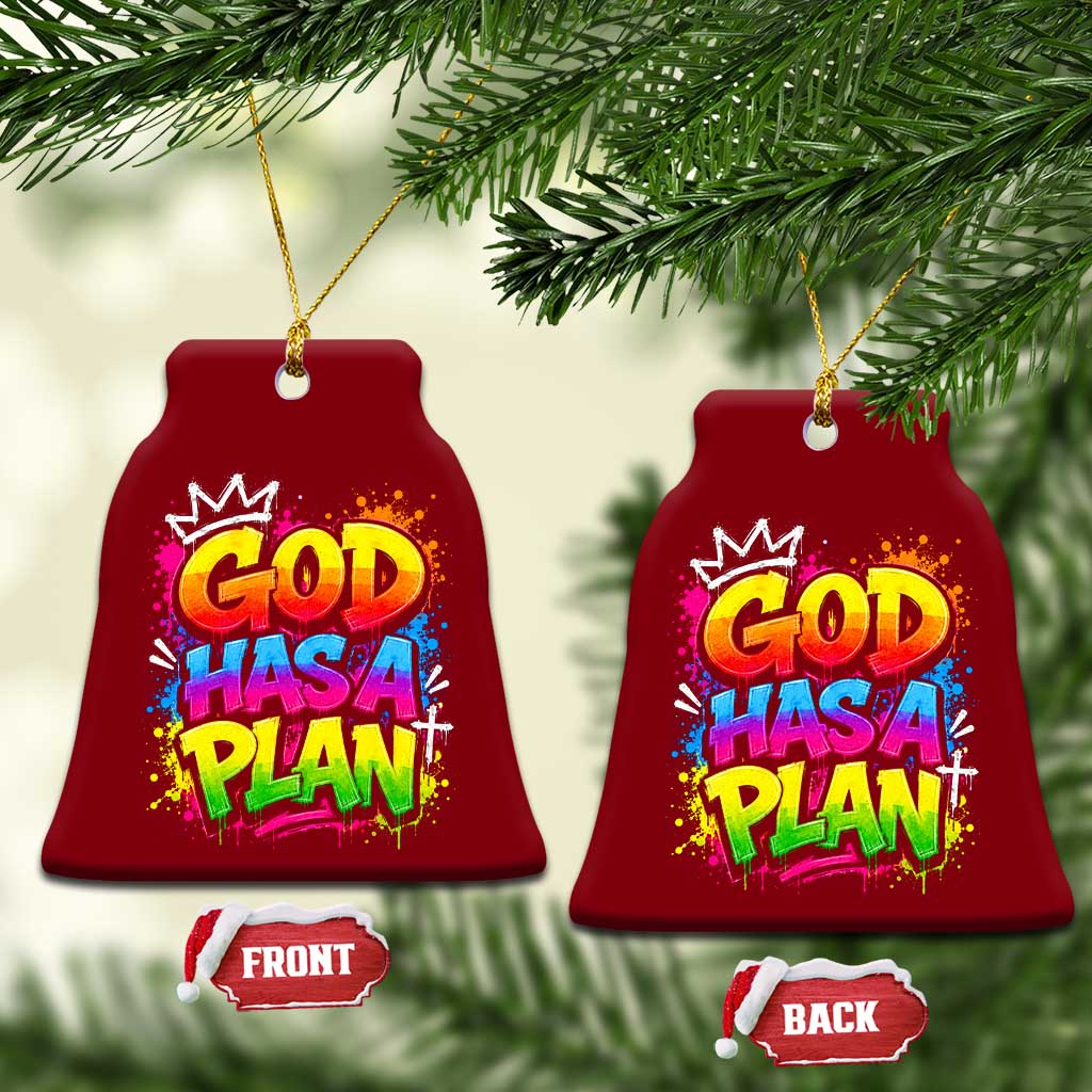 God Has A Plan Ceramic Ornament Graffiti Rap Christian Faith Graphic