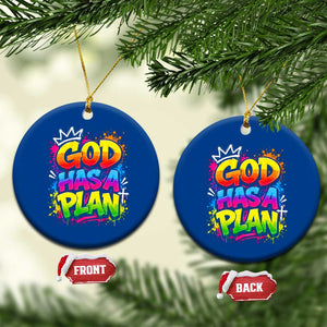 God Has A Plan Ceramic Ornament Graffiti Rap Christian Faith Graphic