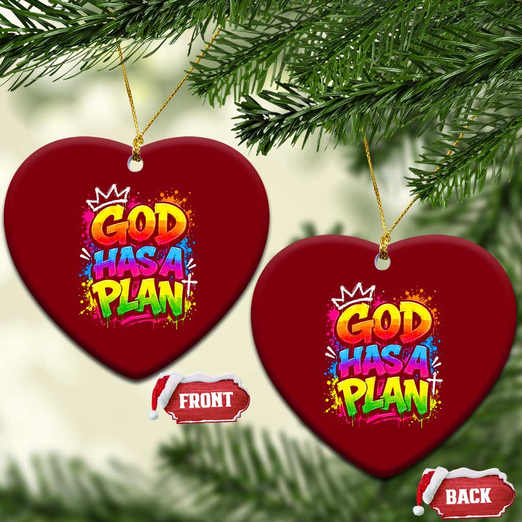 God Has A Plan Ceramic Ornament Graffiti Rap Christian Faith Graphic