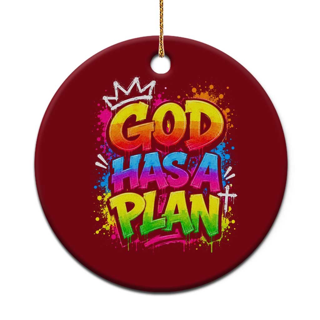 God Has A Plan Ceramic Ornament Graffiti Rap Christian Faith Graphic TS10 1pc Red Print Your Wear