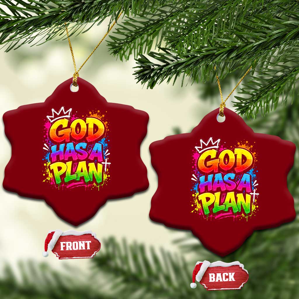 God Has A Plan Ceramic Ornament Graffiti Rap Christian Faith Graphic