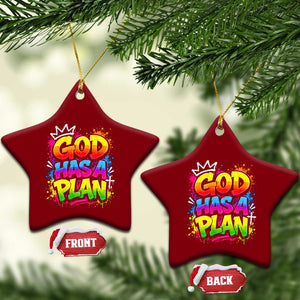 God Has A Plan Ceramic Ornament Graffiti Rap Christian Faith Graphic