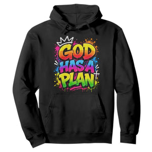 God Has A Plan Hoodie Graffiti Rap Christian Faith Graphic