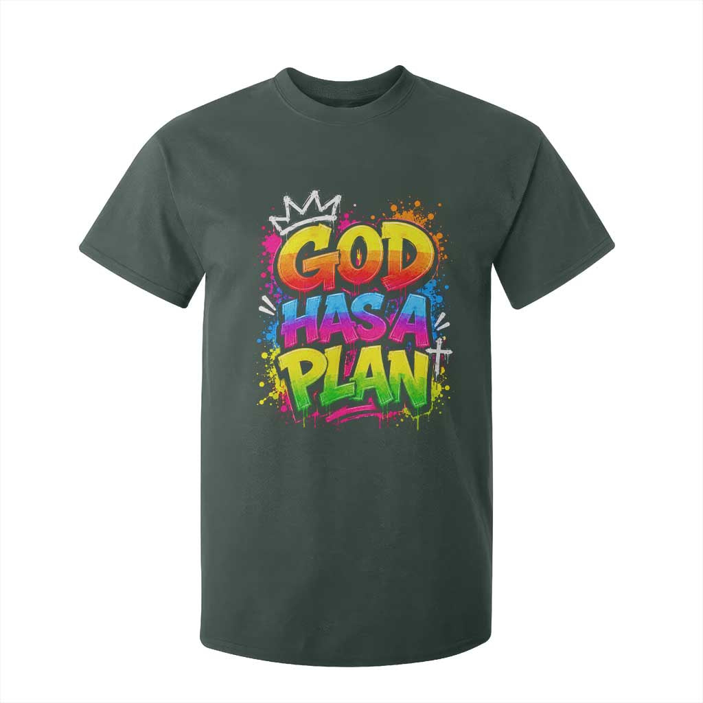 God Has A Plan T Shirt For Kid Graffiti Rap Christian Faith Graphic