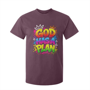 God Has A Plan T Shirt For Kid Graffiti Rap Christian Faith Graphic