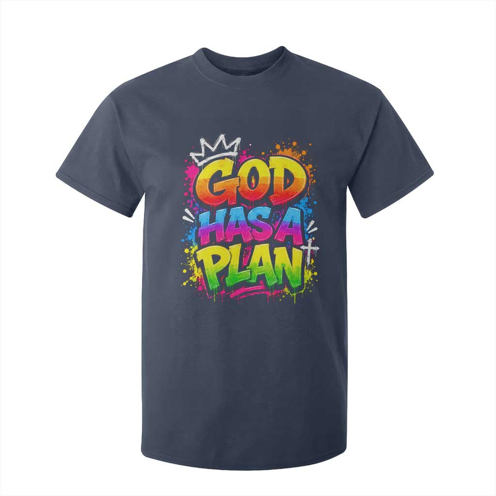 God Has A Plan T Shirt For Kid Graffiti Rap Christian Faith Graphic