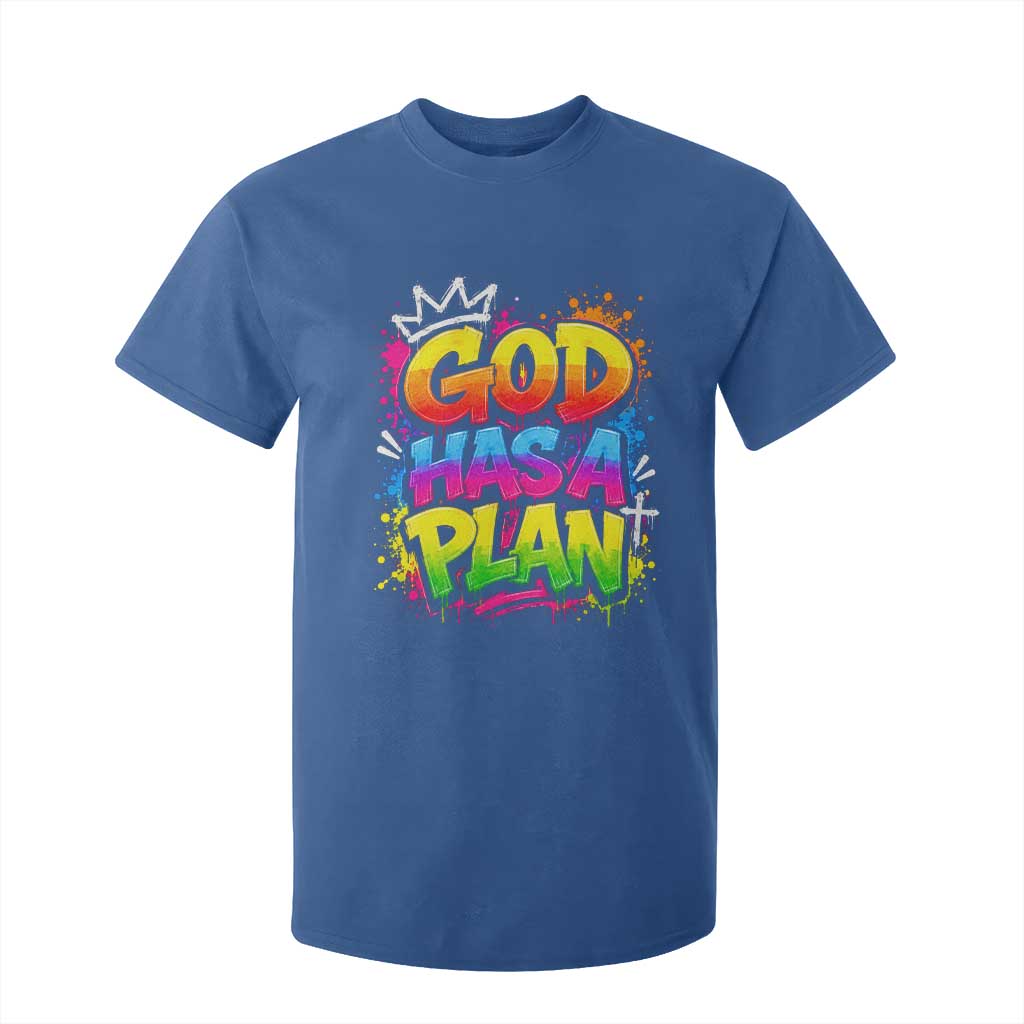 God Has A Plan T Shirt For Kid Graffiti Rap Christian Faith Graphic