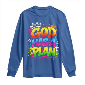 God Has A Plan Long Sleeve Shirt Graffiti Rap Christian Faith Graphic