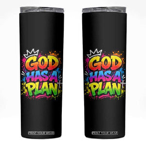 God Has A Plan Skinny Tumbler Graffiti Rap Christian Faith Graphic