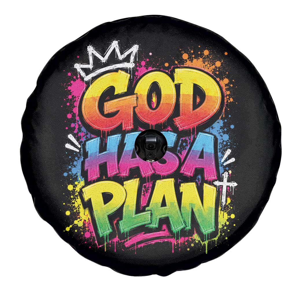 God Has A Plan Spare Tire Cover Graffiti Rap Christian Faith Graphic