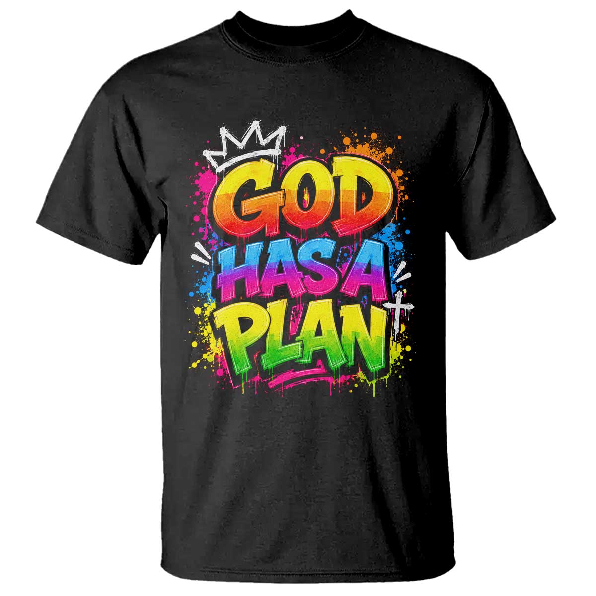 God Has A Plan T Shirt Graffiti Rap Christian Faith Graphic TS10 Black Print Your Wear
