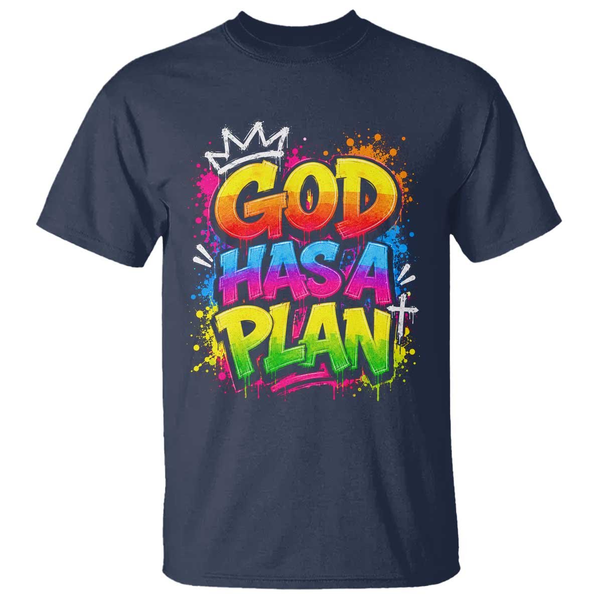 God Has A Plan T Shirt Graffiti Rap Christian Faith Graphic