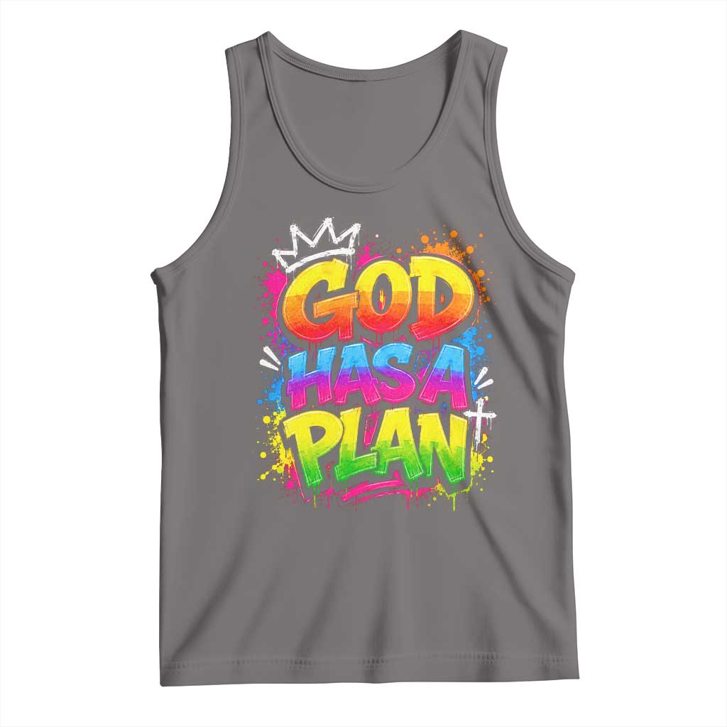 God Has A Plan Tank Top Graffiti Rap Christian Faith Graphic