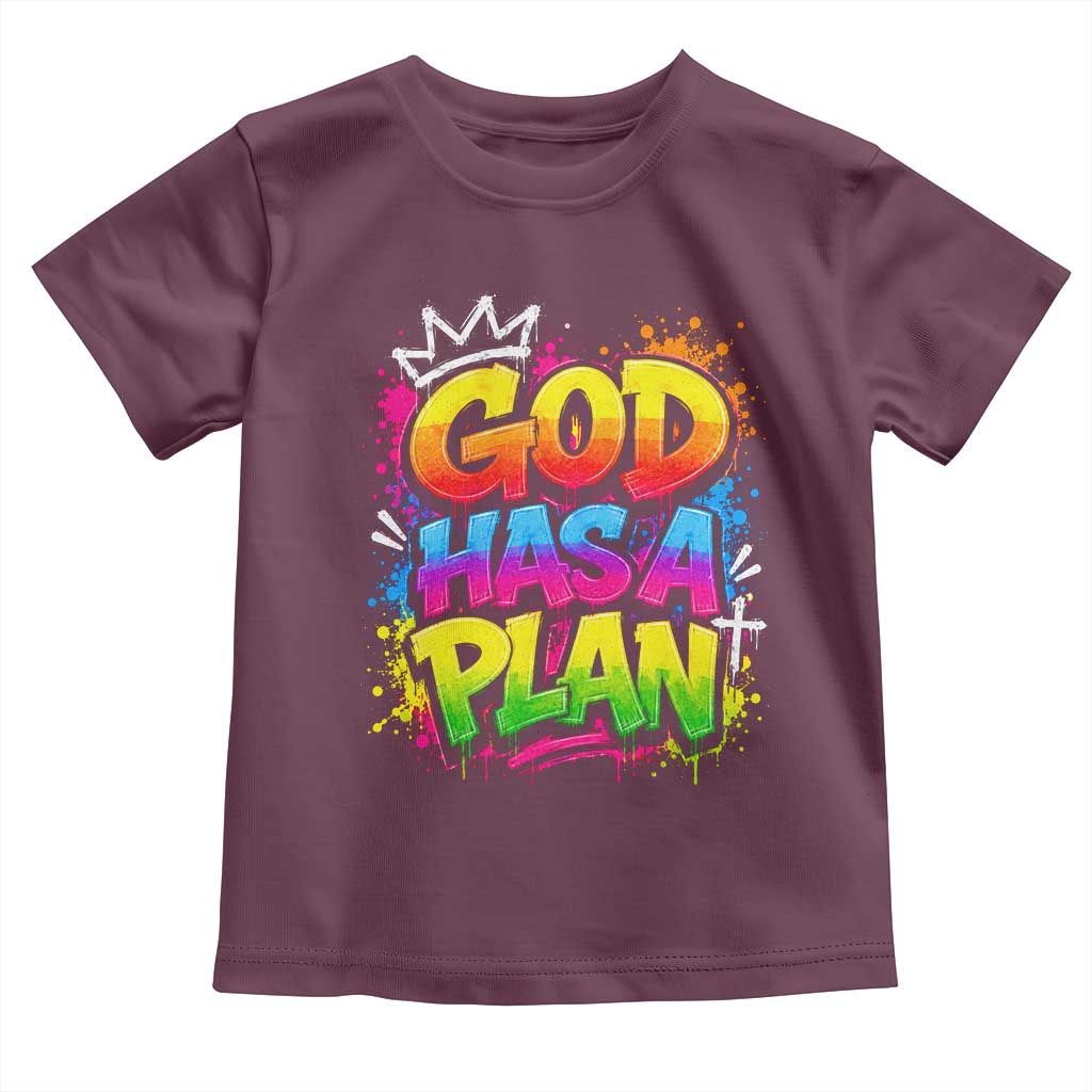 God Has A Plan Toddler T Shirt Graffiti Rap Christian Faith Graphic