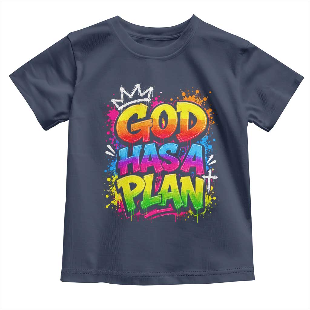 God Has A Plan Toddler T Shirt Graffiti Rap Christian Faith Graphic