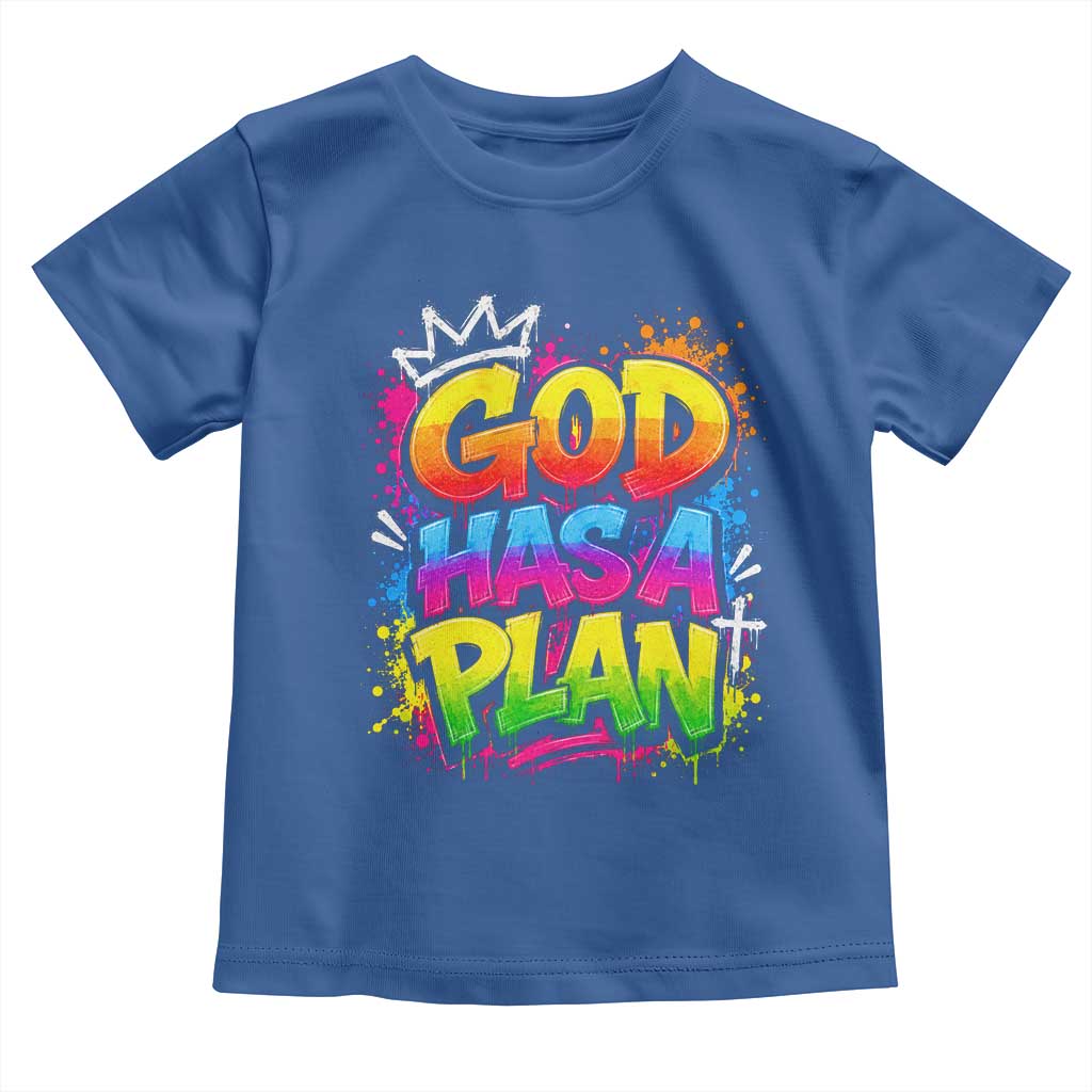 God Has A Plan Toddler T Shirt Graffiti Rap Christian Faith Graphic