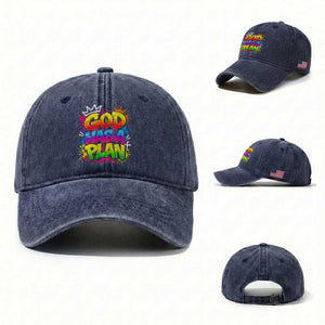 God Has A Plan Washed Cotton Baseball Cap Graffiti Rap Christian Faith Graphic