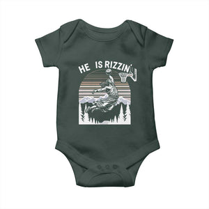 Funny Jesus Basketball Baby Onesie He Is Rizzin Retro Y2K Playing Basketball TS10 Print Your Wear