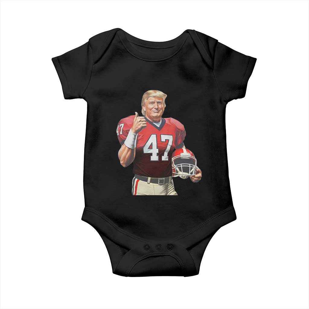 Trump Football Baby Onesie Vintage Sports Fan 47th President TS10 Black Print Your Wear