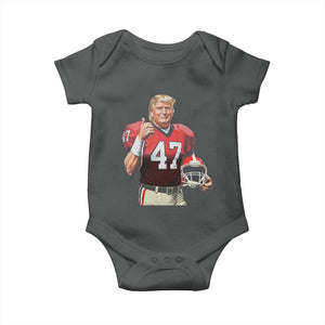 Trump Football Baby Onesie Vintage Sports Fan 47th President TS10 Dark Heather Print Your Wear