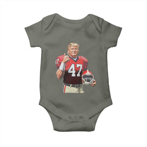 Trump Football Baby Onesie Vintage Sports Fan 47th President TS10 Military Green Print Your Wear