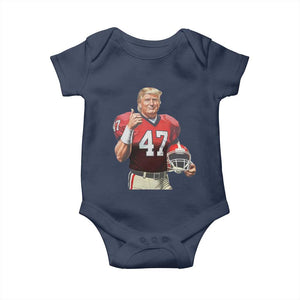 Trump Football Baby Onesie Vintage Sports Fan 47th President TS10 Navy Print Your Wear