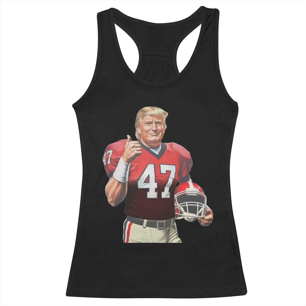Trump Football Racerback Tank Top Vintage Sports Fan 47th President TS10 Black Print Your Wear