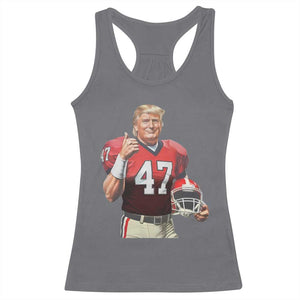 Trump Football Racerback Tank Top Vintage Sports Fan 47th President TS10 Charcoal Print Your Wear