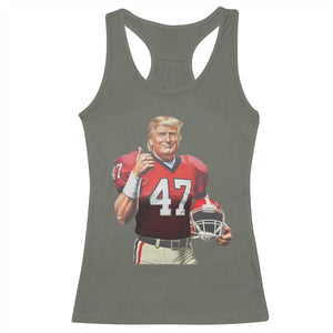 Trump Football Racerback Tank Top Vintage Sports Fan 47th President TS10 Military Green Print Your Wear