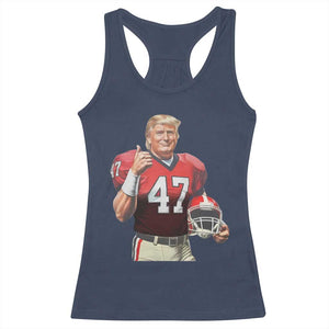 Trump Football Racerback Tank Top Vintage Sports Fan 47th President TS10 Navy Print Your Wear