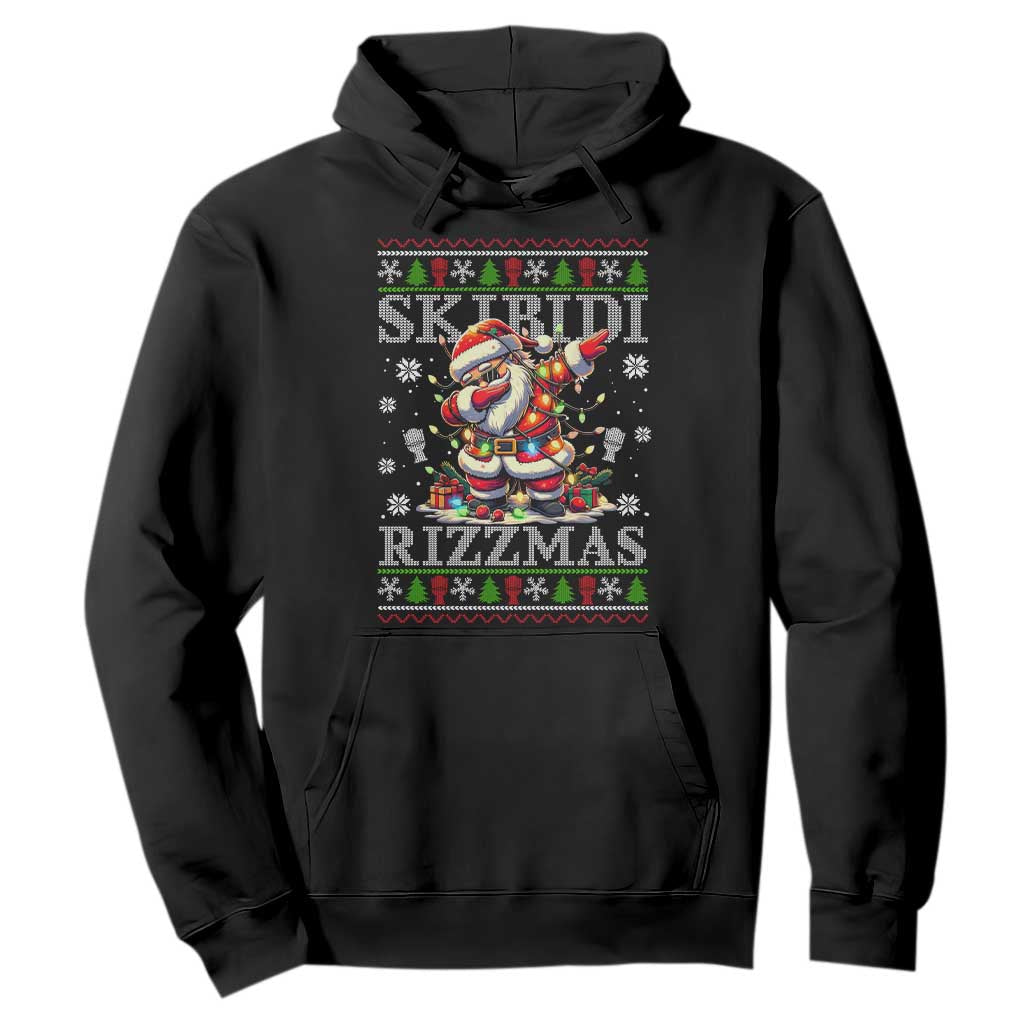Skibidi Rizzmas Christmas Hoodie Rizz Santa Claus Funny Xmas Gen Alpha TS10 Black Print Your Wear
