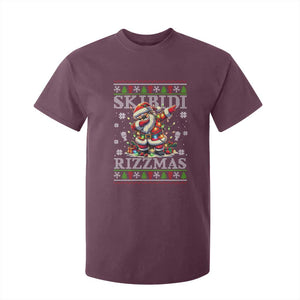 Skibidi Rizzmas Christmas T Shirt For Kid Rizz Santa Claus Funny Xmas Gen Alpha TS10 Maroon Print Your Wear