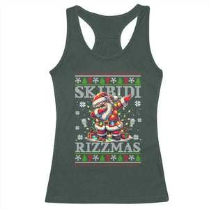 Skibidi Rizzmas Christmas Racerback Tank Top Rizz Santa Claus Funny Xmas Gen Alpha TS10 Dark Forest Green Print Your Wear