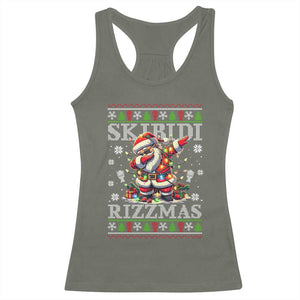 Skibidi Rizzmas Christmas Racerback Tank Top Rizz Santa Claus Funny Xmas Gen Alpha TS10 Military Green Print Your Wear