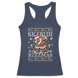 Skibidi Rizzmas Christmas Racerback Tank Top Rizz Santa Claus Funny Xmas Gen Alpha TS10 Navy Print Your Wear