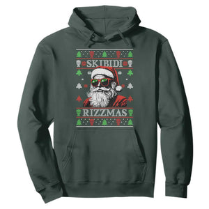 Skibidi Rizzmas Christmas Hoodie Rizz Santa Claus Funny Xmas Gen Alpha Ugly Christmas TS10 Dark Forest Green Print Your Wear