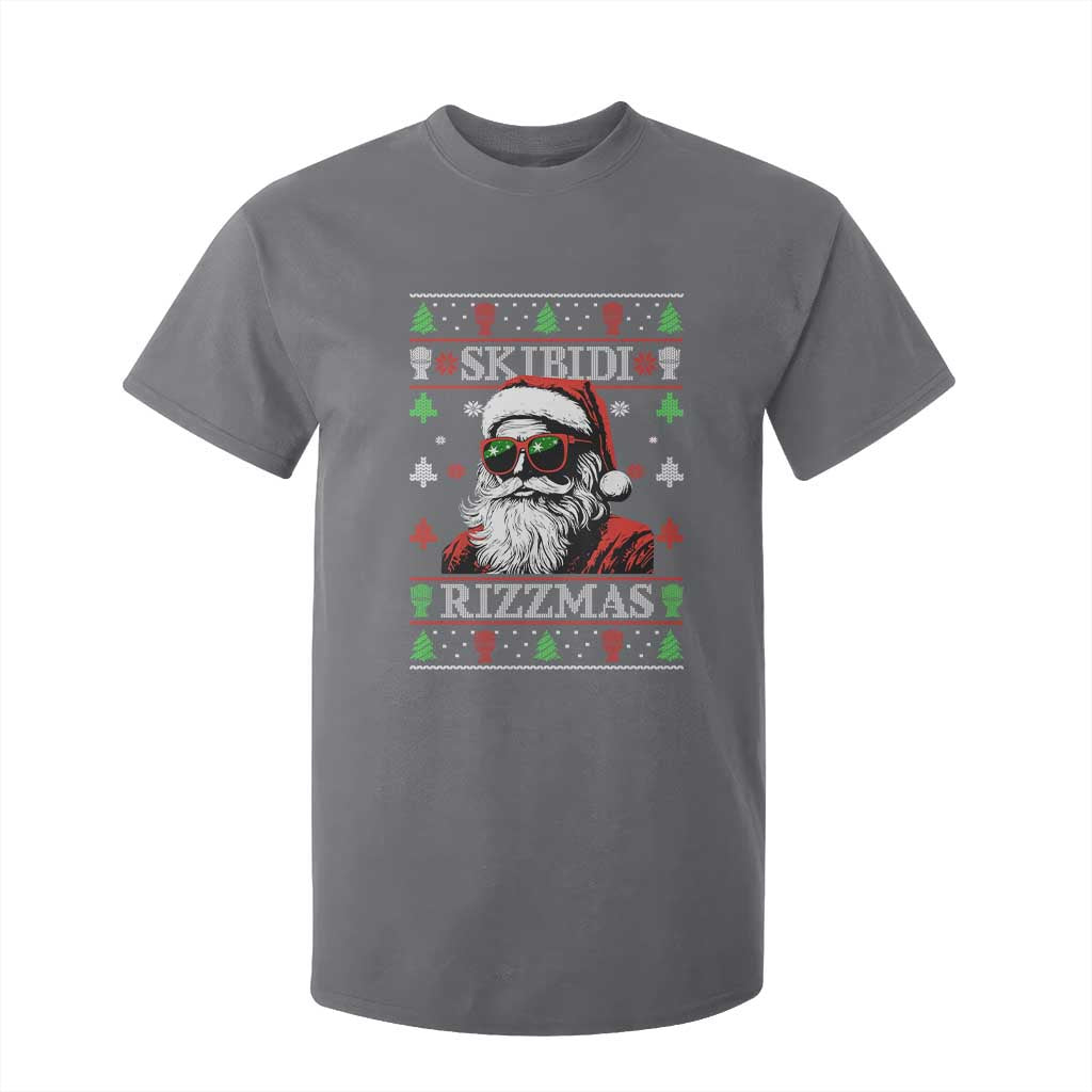 Skibidi Rizzmas Christmas T Shirt For Kid Rizz Santa Claus Funny Xmas Gen Alpha Ugly Christmas TS10 Charcoal Print Your Wear