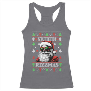 Skibidi Rizzmas Christmas Racerback Tank Top Rizz Santa Claus Funny Xmas Gen Alpha Ugly Christmas TS10 Charcoal Print Your Wear